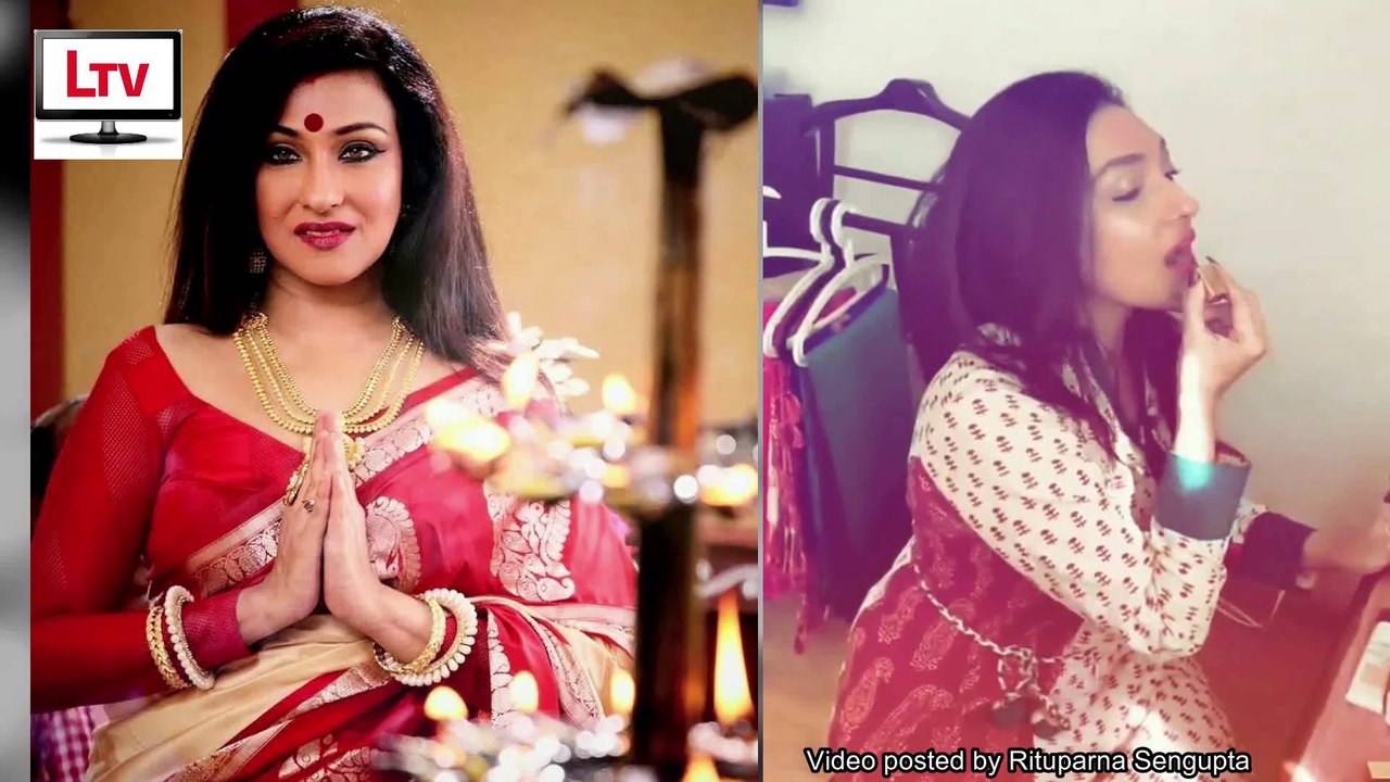 দেখে নিন ঋতুপর্ণার দুর্গাপুজোর সাজগোজের ভিডিও! | Rituparna celebrates Durga Puja in Singapore 2020