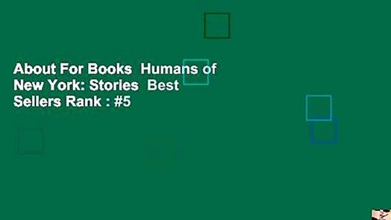 About For Books  Humans of New York: Stories  Best Sellers Rank : #5