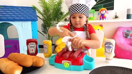 Diana juega a cocinar & prepara comida mágica para Roma