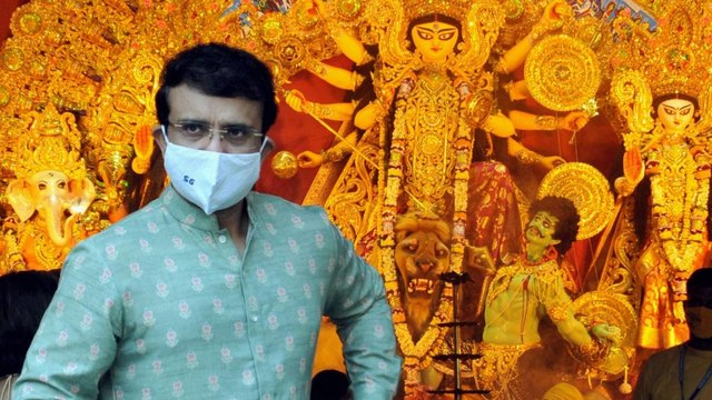 West Bengal: Sourav Ganguly enjoying Durga Puja celebrations