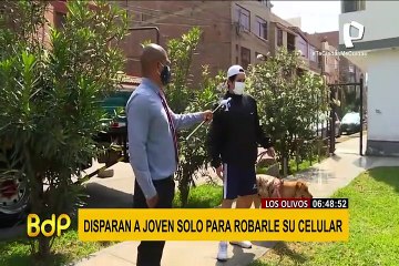 Balean a joven por robarle su celular en Los Olivos