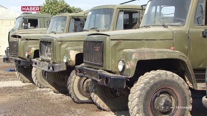 Ermeni güçlerinin kaçarken bıraktığı araçlar TRT Haber'de