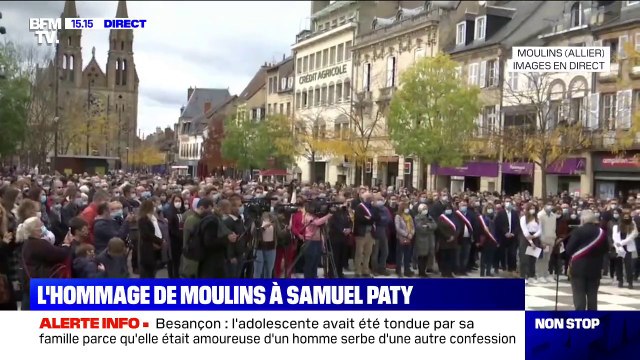 La ville et les habitants de Moulins rendent hommage à Samuel Paty