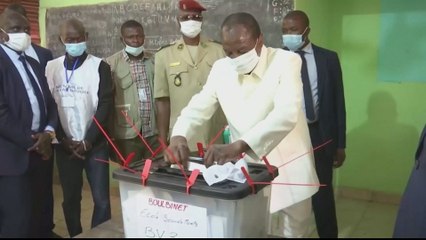 Gunfire erupts in Guinea as president heads for third term