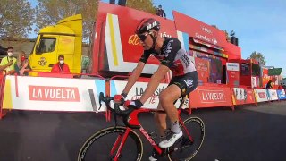 Tim Wellens celebrates Vuelta a España win
