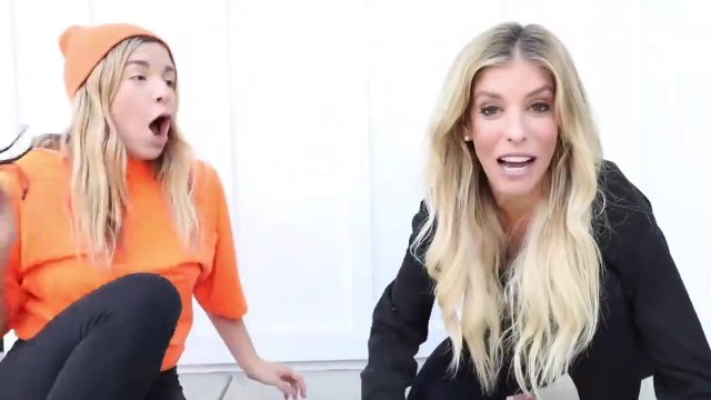 BLACK VS ORANGE COLOR CHALLENGE! Eating In 1 Color For 24 Hours! Rebecca Maddie Challenges