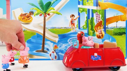 Peppa Pig Toy Learning Video for Kids - Peppa Pig Gets a New Pool and Goes Swimming!