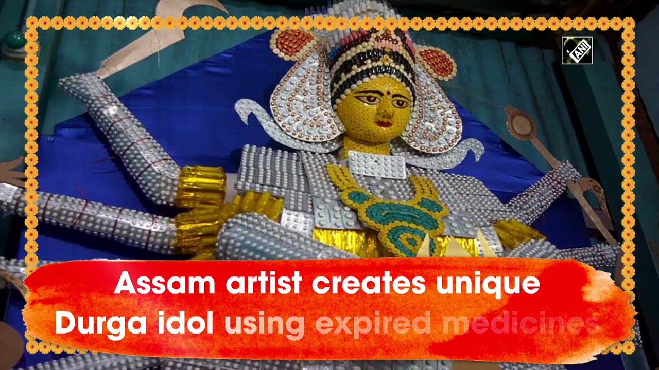 Assam artist creates unique Durga idol using expired medicines