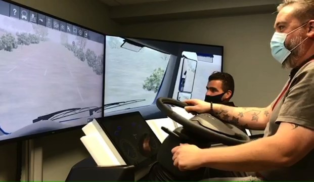 Un simulateur de conduite poids lourds à l'Afpa Aube