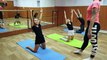 training flexibility and stretching. training  gymnastic exercises at initial level of gymnastics