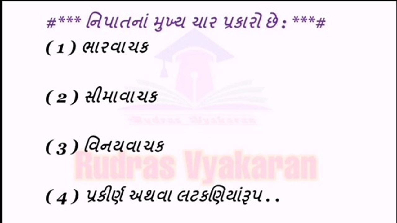 Gujarati Vyakaran Nipat  Nipat Gujarati Vyakaran