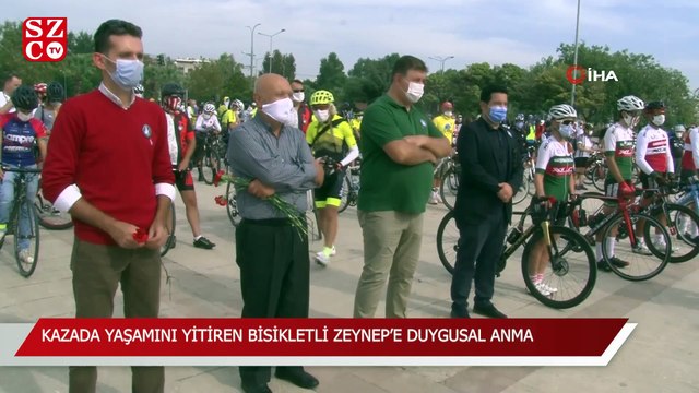 Kazada yaşamını yitiren bisikletli Zeynep’e duygusal anma