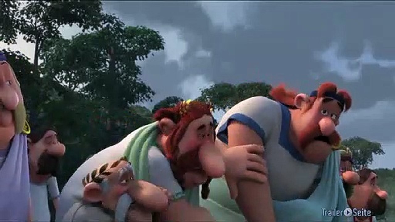Ausschnitt aus Asterix Im Land Der Götter: Römer jagen Gallier