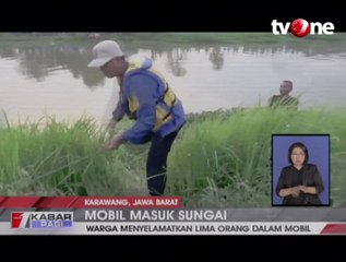 Sopir Mengantuk, Mobil Masuk Sungai