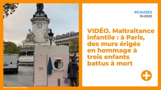 VIDÉO. Maltraitance infantile : à Paris, des murs érigés en hommage à trois enfants battus à mort