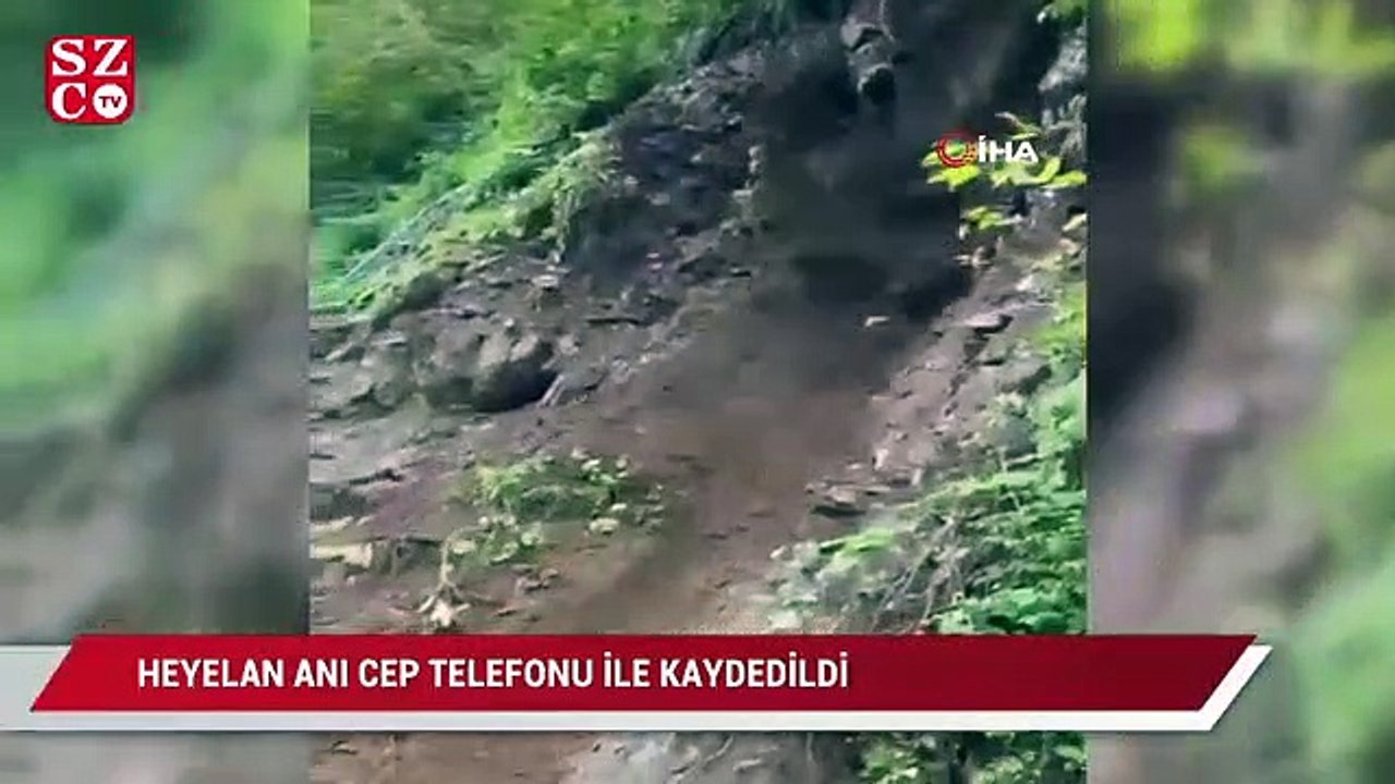 Heyelan anı cep telefonu kameraları ile kaydedildi
