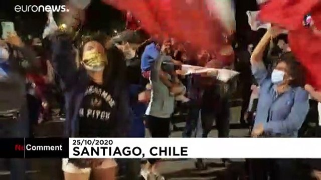 Chileans celebrate on streets after voting for new constitution
