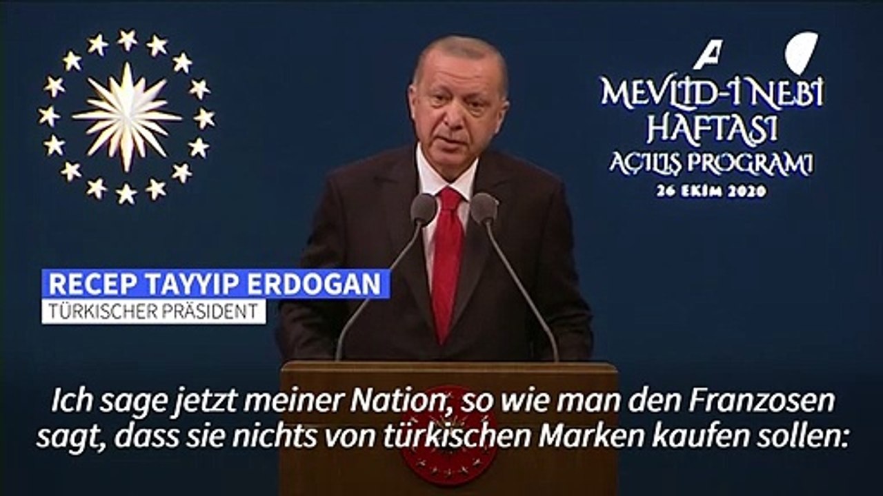 Erdogan ruft zu Boykott französischer Waren auf