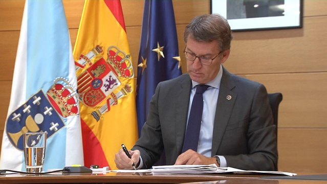 Alberto Núñez Feijóo durante la reunión con los presidentes autonómicos