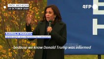 Harris slams Donald Trump on virus, race issues at Michigan rally