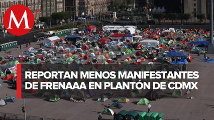 Cada vez son menos los integrantes de FRENAAA en Zócalo de CdMx: Sheinbaum