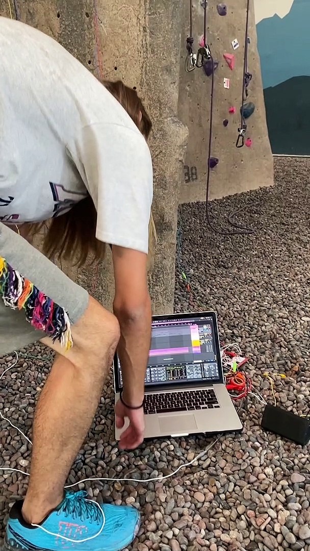 ⁣Making Music on a Rock Climbing Wall