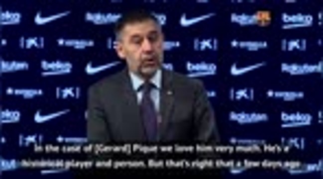 Barcelona president Bartomeu rejects Pique criticism