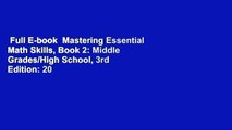 Full E-book  Mastering Essential Math Skills, Book 2: Middle Grades/High School, 3rd Edition: 20