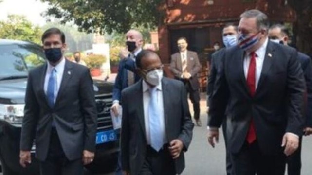 US Secretary of State Mike Pompeo, Defence Secretary Mark Esper meet NSA Ajit Doval