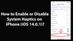 How to Enable or Disable System Haptics on iPhone (iOS 14.0.1)?