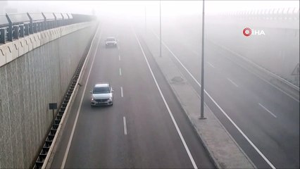 İstanbul - Çanakkale yolunda yoğun sis