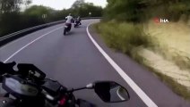 Kaza sonrası sürüklenen motosikletinin peşinden koştu