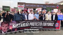 İstanbul'da Memur-Sen üyeleri Fransa Cumhurbaşkanı Macron'u protesto etti