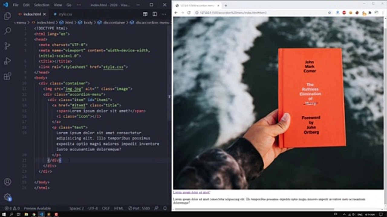 Awesome Accordion Menu Using Only HTML & CSS
