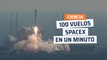 [CH] 100 vuelos espaciales de SpaceX en un minuto