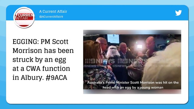 Australian PM Scott Morrison Egged While Campaigning in Rural Australia