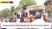 College Students Celebrating ‘Bus Day Fall off Moving Bus in Chennai