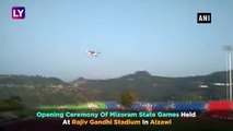 Mizoram State Games: Flypast At Opening Ceremony At Rajiv Gandhi Stadium In Aizawl