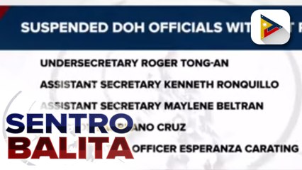 DOH, bukas sa anumang imbestigasyon hinggil sa 5 opisyal nito na sinuspinde