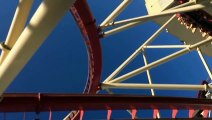 Free Stock Footage Red Roller Coaster Slow Motion