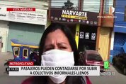 Usuarios del Metropolitano denuncian que pueden contagiarse por subir a colectivos informales