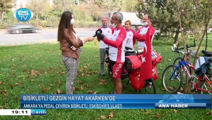 Ankara’ya pedal çeviren bisikletli Eskişehir’e ulaştı