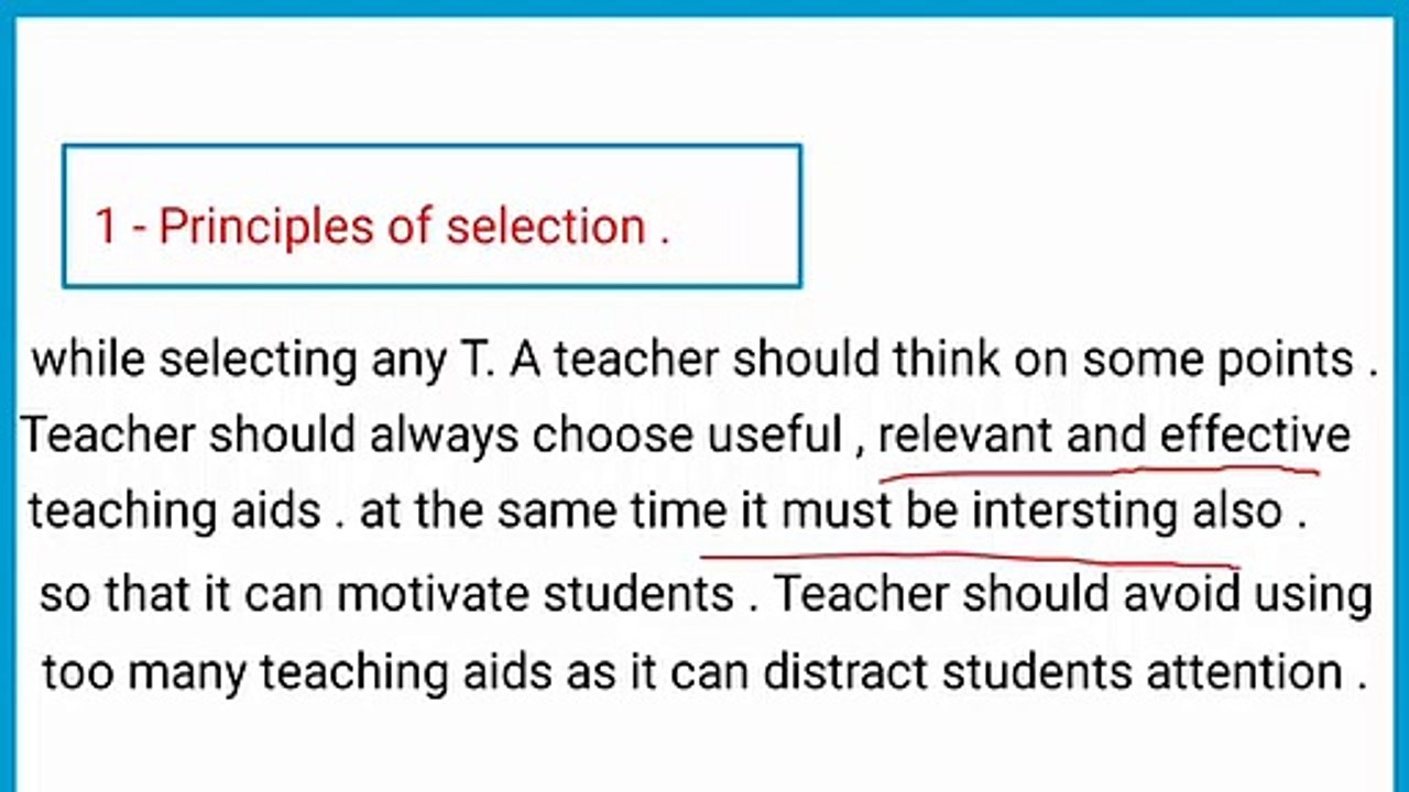 teaching aids - characteristics of teaching aids - principles of teaching aids -