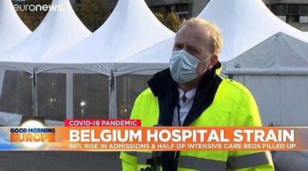 Coronavirus: Nurses with COVID-19 asked to carry on working at under pressure hospital in Belgium