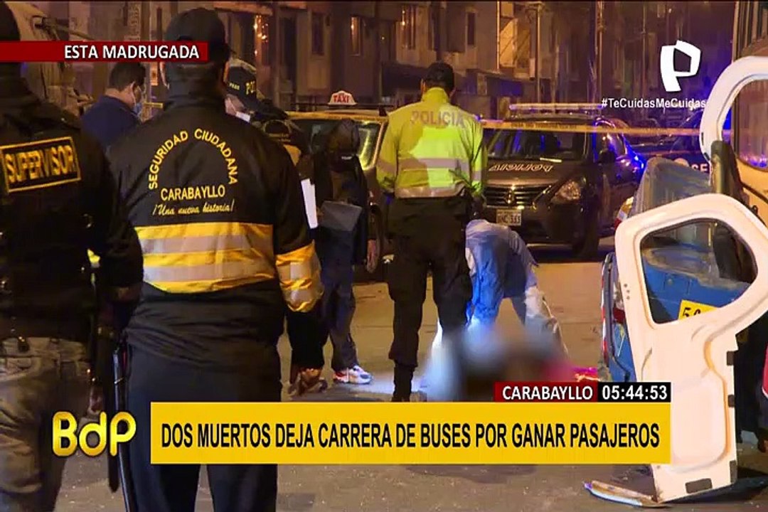 Dos muertos dejó “carrera” de buses en Carabayllo