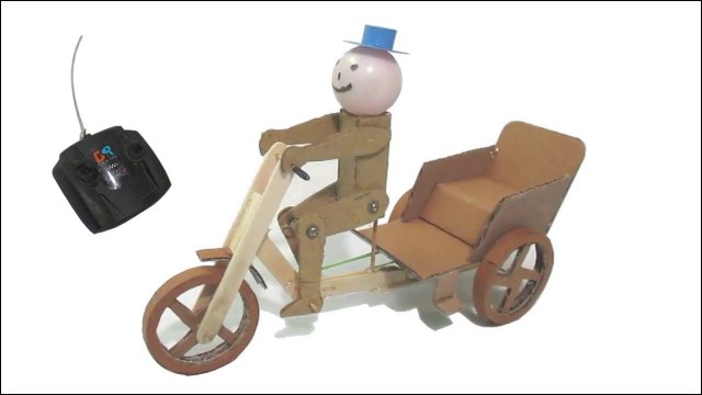 DIY Remote Controlled Robot Bicycle Rickshaw | Cool DIY Robot | How to Make Robot At Home | Robot Projects for Students