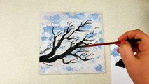 Red Branch _ Abstract Painting Demo _ Easy for beginners _ Relaxing