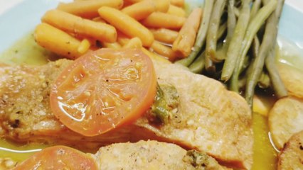 Steamed Salmon and veggies