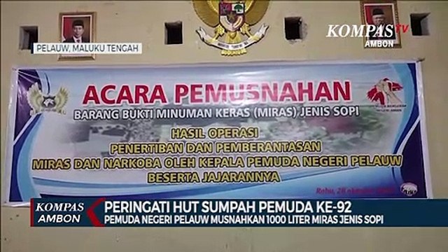 1000 Liter Miras Jenis Sopi Hasil Sitaan Pemuda Pelauw Dimusnahkan