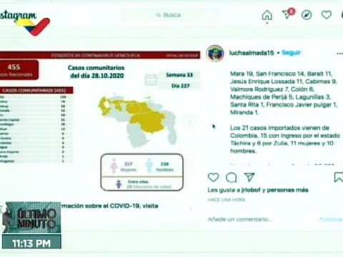 COVID-19: Venezuela reporta 455 casos comunitarios, 21 importados y una tasa de recuperación de 94%